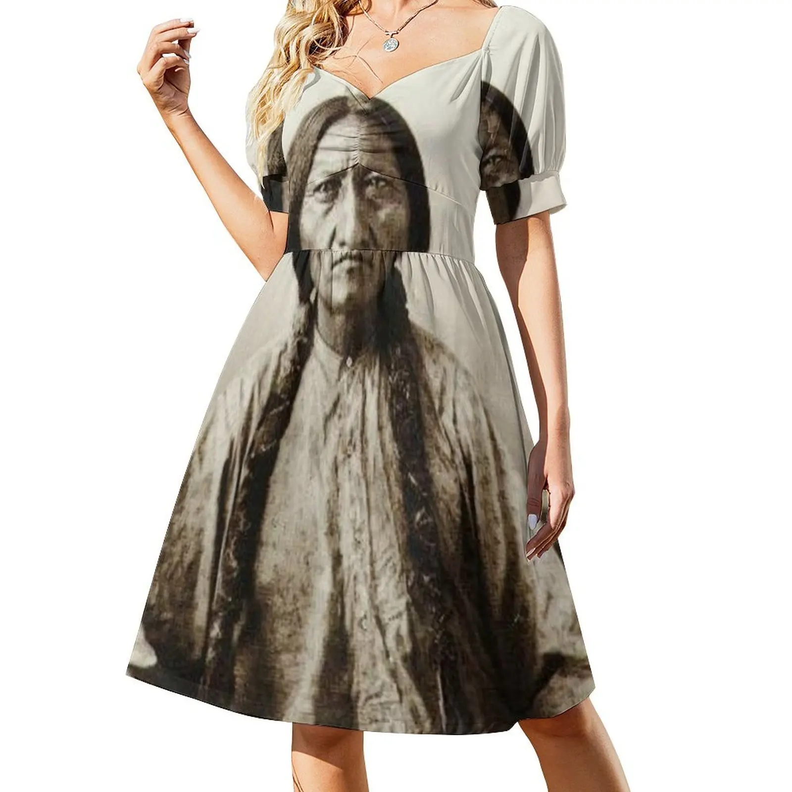 Sitting Bull - Hunkpapa Lakota Short-Sleeved Dress summer dress women 2025 summer dress womens 2025