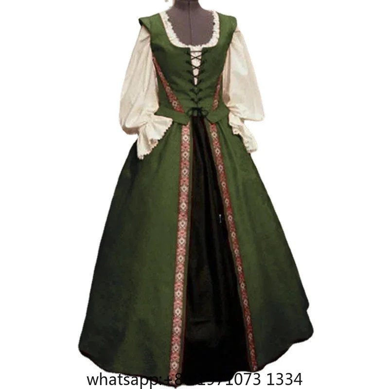 Bodice Chemise Cardigan Women Renaissance Queen Costume Irish Festival Medieval Dress Halloween Outfit For Adult Plus Size