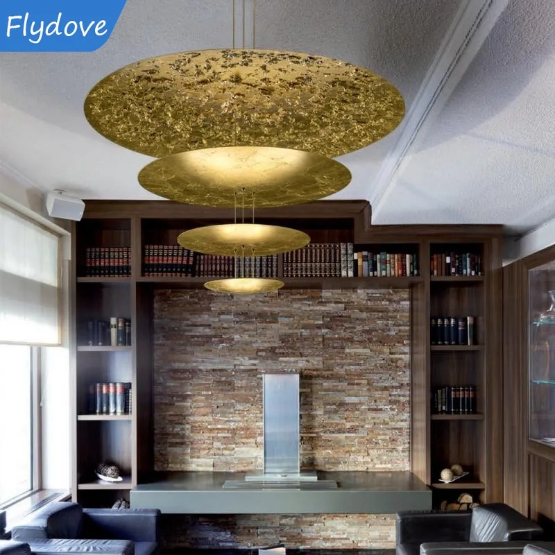 

Lamps Aesthetic Luce Pendant Lamp Luxury Gold Ceiling Chandelier for Villa Living Room Restaurant LED Dining Room Disc Wall Lamp