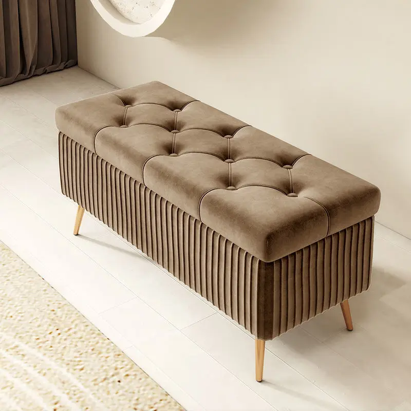 

Nordic Fabric Ottomans Bench Home Living Room sofa Creative Doorway Corridor Shoe Changing Stools Room Storage chair