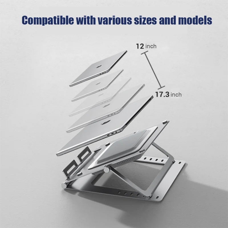 Semiconductor Radiator, Air-cooled Notebook Fan, Portable Computer Bracket, Aluminum Alloy, Split, Elevated