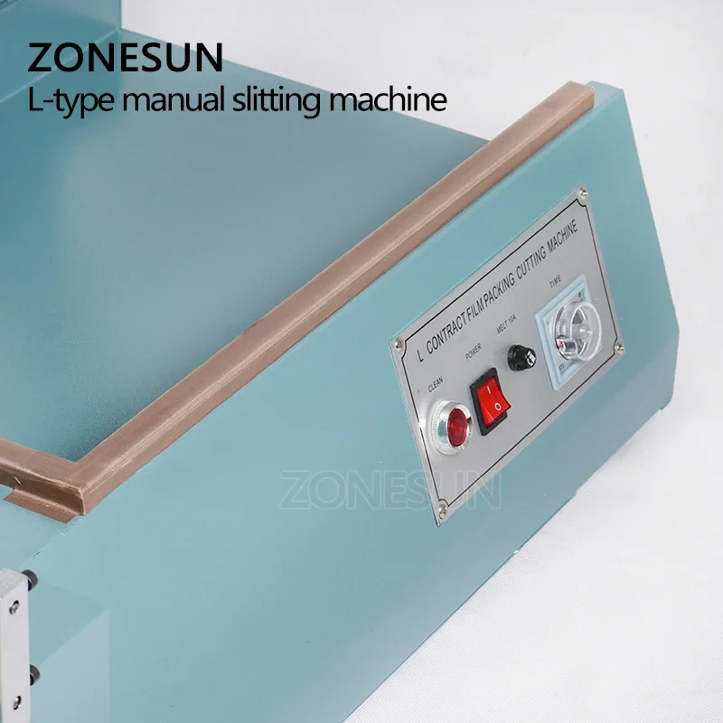 ZONESUN L tas pembungkus plastik Manual, penyegel panas Film kontrak dengan pemotong Shrink Film Sealing Machine alat Sealling