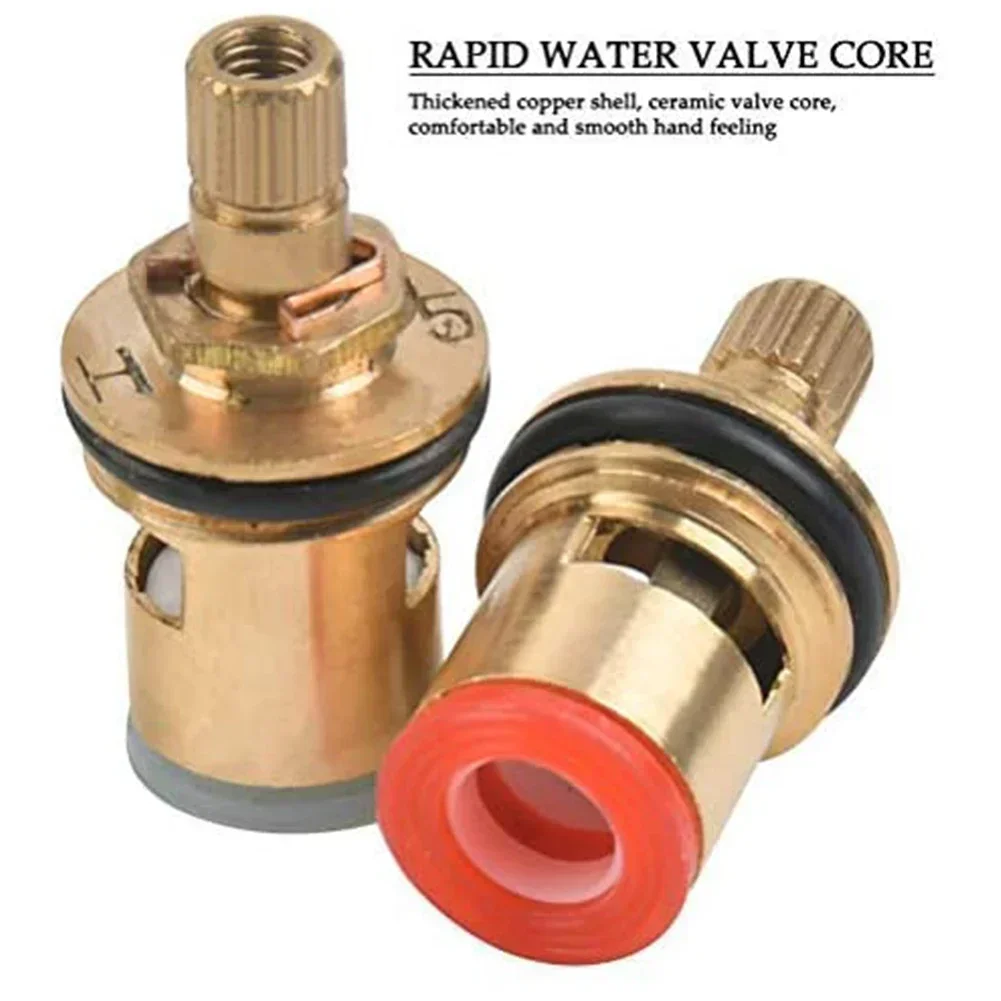 2X Tap Reviver Conversion Kit 1/2 Inch Replacement Heads Handle Knob Copper Valves Thread Basin Sink Washer Hot Cold Faucet NE