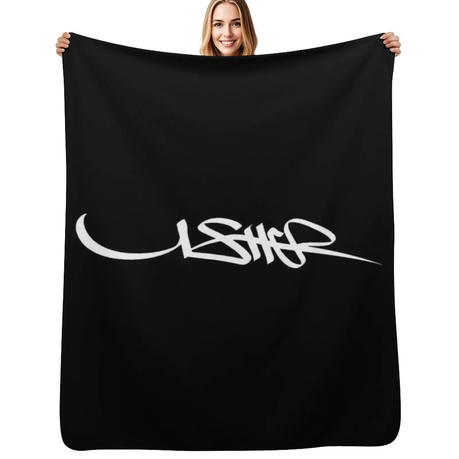 Usher logo Throw Blanket Ultra Plush Cozy Blanket for Napping Sleeping