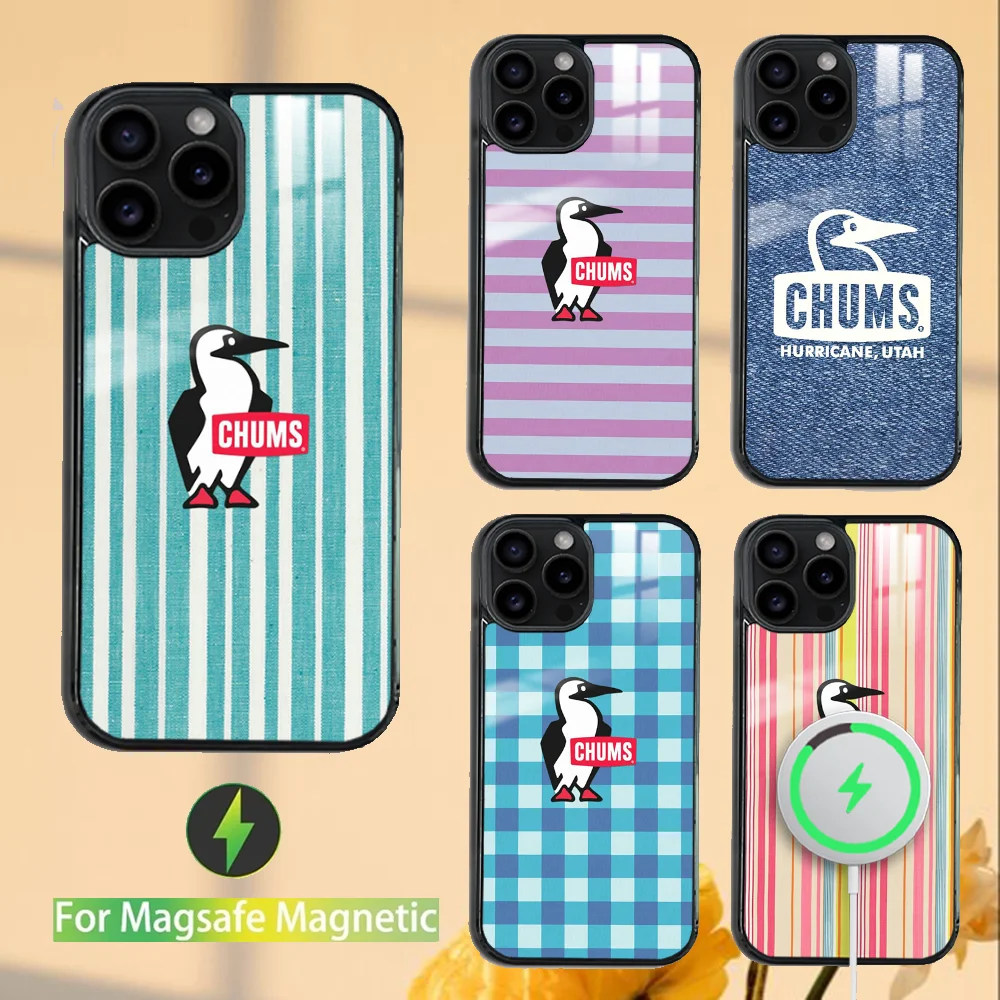 Clothing Brand fashion C-Chums Phone Case For iPhone 16 15 14 13 12 11 PRO MAX PLUS Mini Magnetic wireless mirror phone case