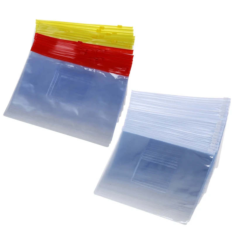 

40Pcs Plastic Slider Zip Lock Bags Files Holder For A5 Paper