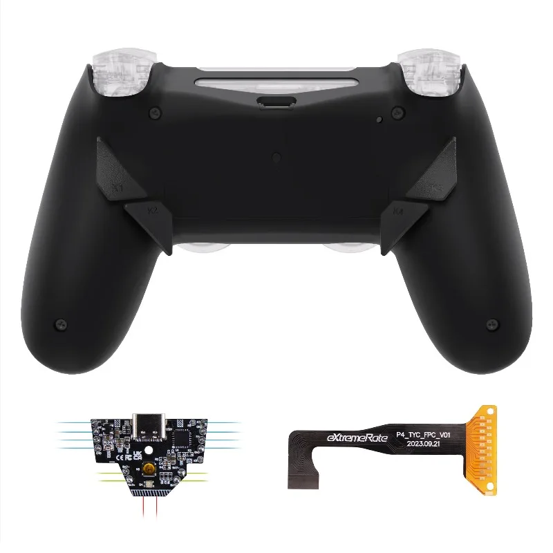 EXtremeRate Replacement Shell for PS4 Modification Type-C DIY Elite Handle Modified Backkey FPS Suitable for CUH-ZCT2 Model