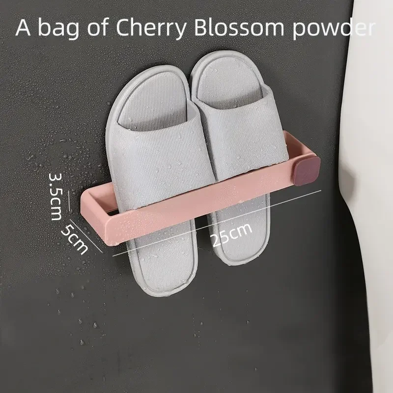 Bathroom Slipper Shelf - Wall-Mounted Shoe Rack Organizer with Space-Saving One-Piece Design and Hanging Storage Solution