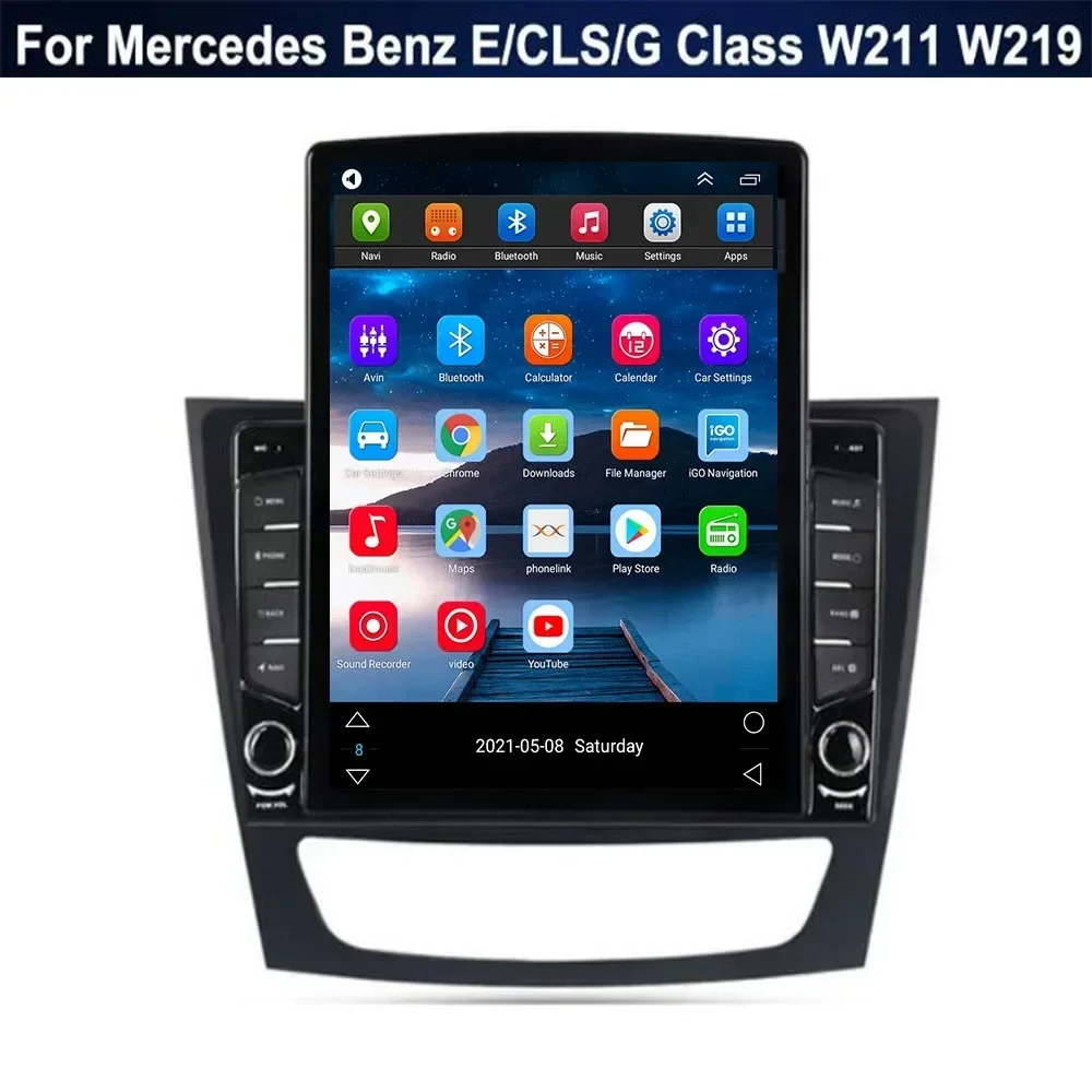 Android 13 Vertical Style Tesla Screen Car Radio GPS Navigation Multimedia Player For Mercedes Benz ECLSG Class W211 W219