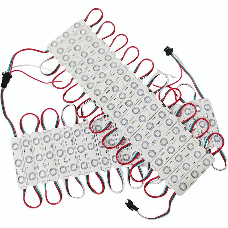 20 قطعة/الوحدة WS2811 IC وحدة حقن RGB كامل اللون 1.5 واط 12 فولت مقاوم للماء الرقمية عنونة LED بكسل وحدة لمتجر راية