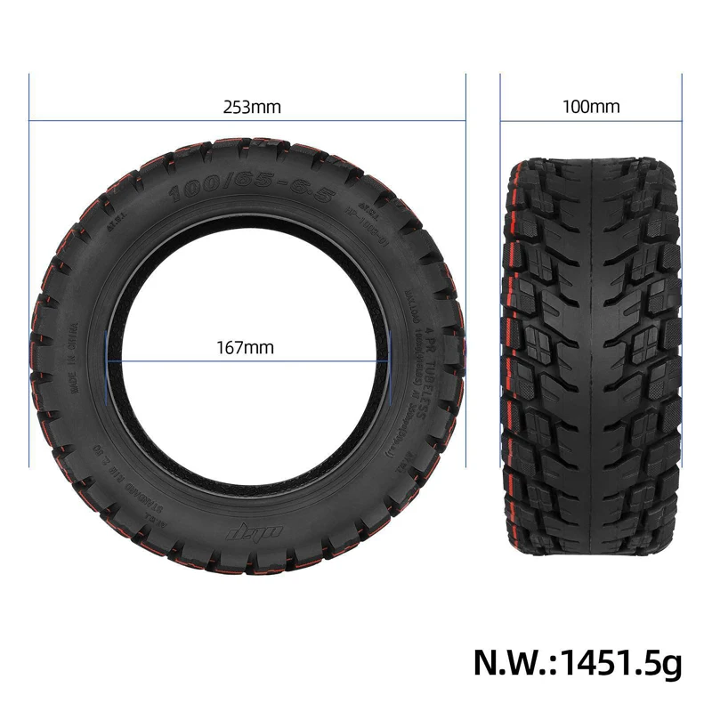 2 قطعة 100/65-6.5 إطارات دون أنابيب ذاتية الشفاء لـ Kukirin G4 Max/VSETT 11+/ZERO 11X/Dualtron Scooter 11 بوصة إطار بديل #2