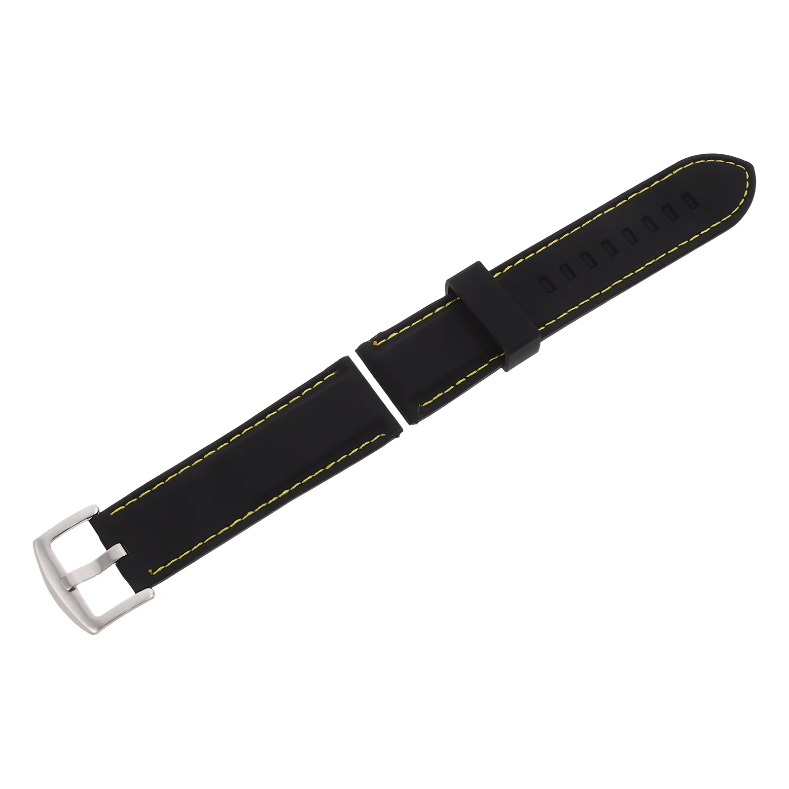 

26mm Top Class Stainless Steel Clasp Silicone Watch Strap Waterproof Comfortable Black Yellow 26mm Watch Strap