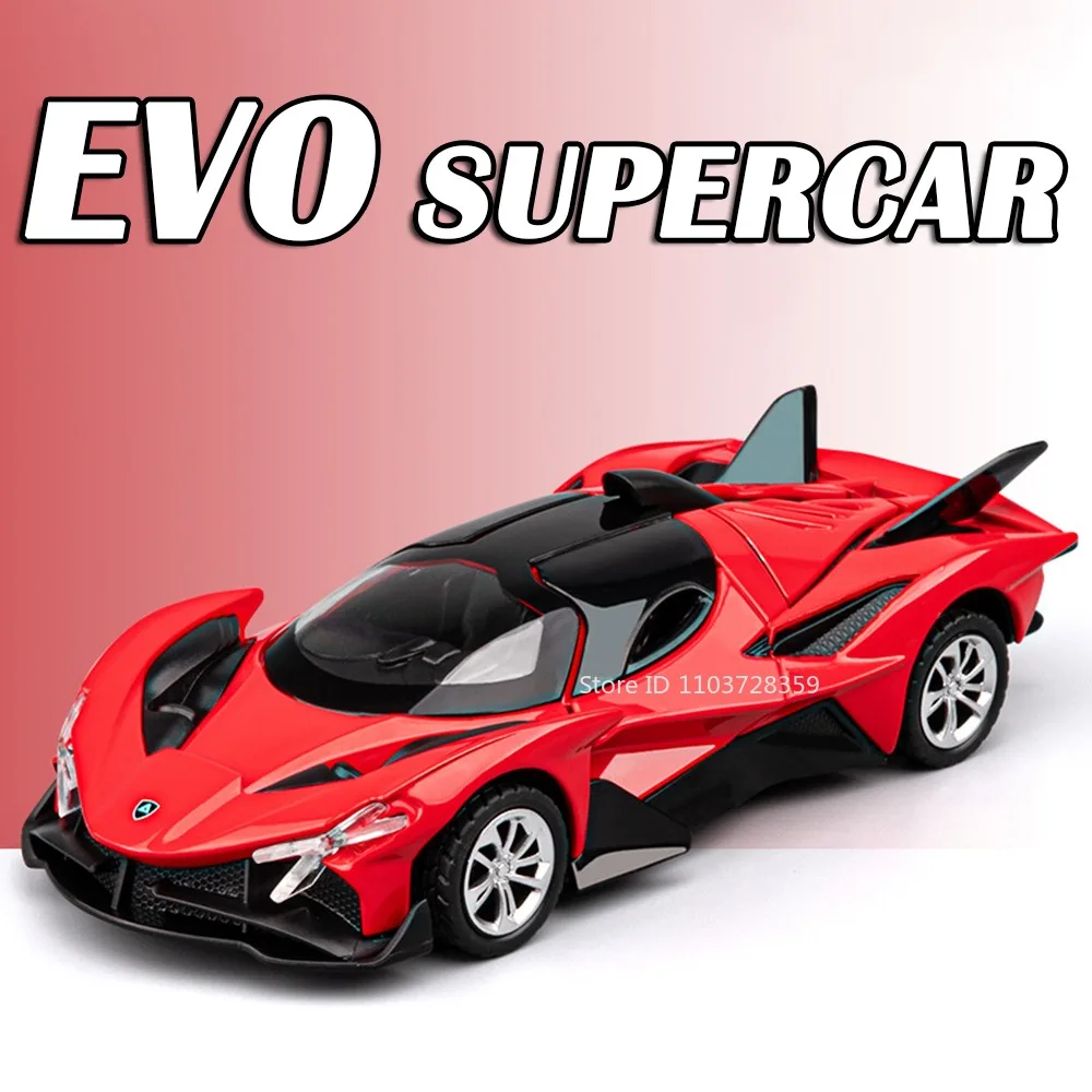 1:32 Apollo EVO M4CSL Miniature Toy Model Supercars Alloy Diecast Sports Cars Sound Light Doors Opened Pull Back for Kids Gifts