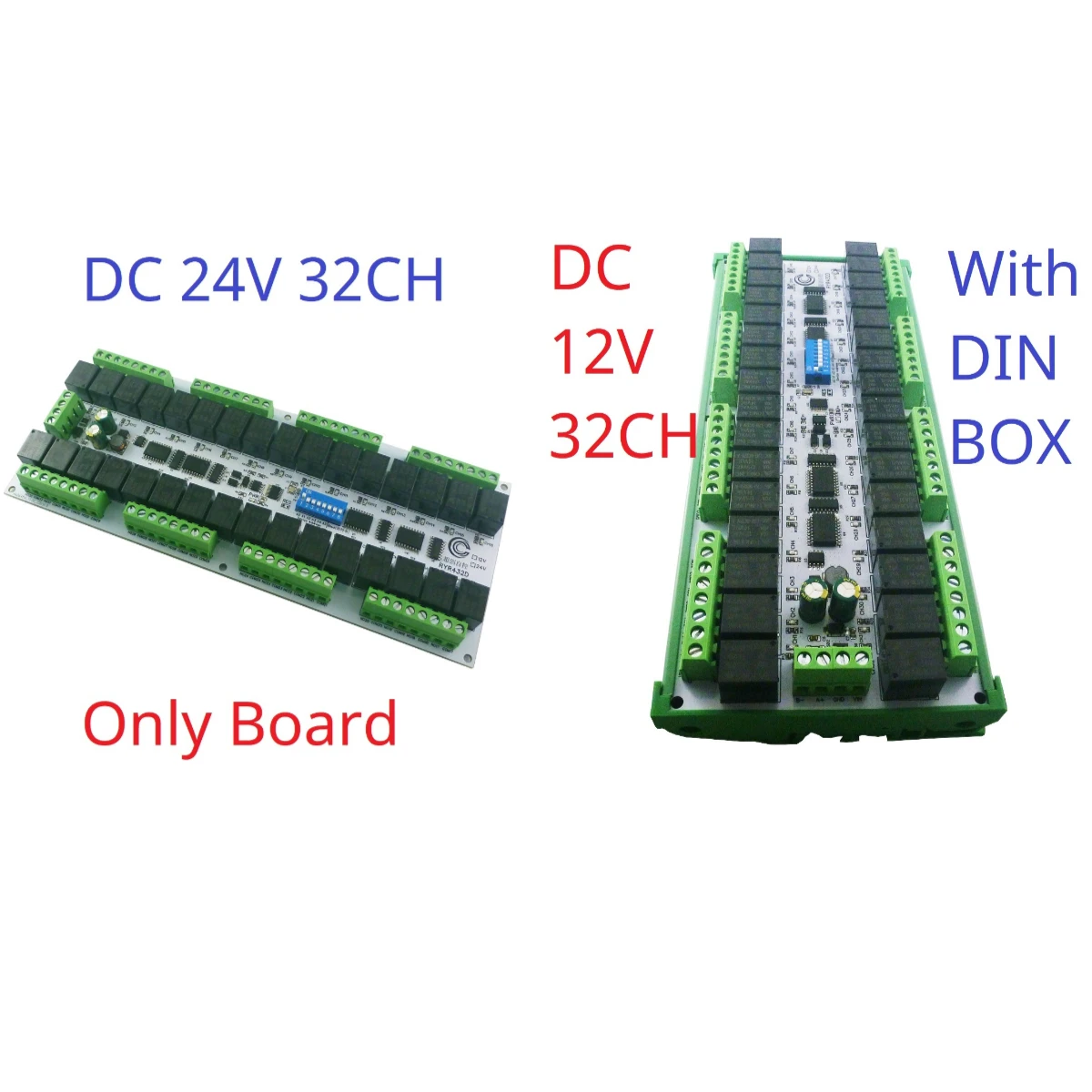 

32CH DC 12V 24V 20A RS485 Relay Module Multifunction Modbus RTU Switch PLC Remote IO Board Easy to Instal