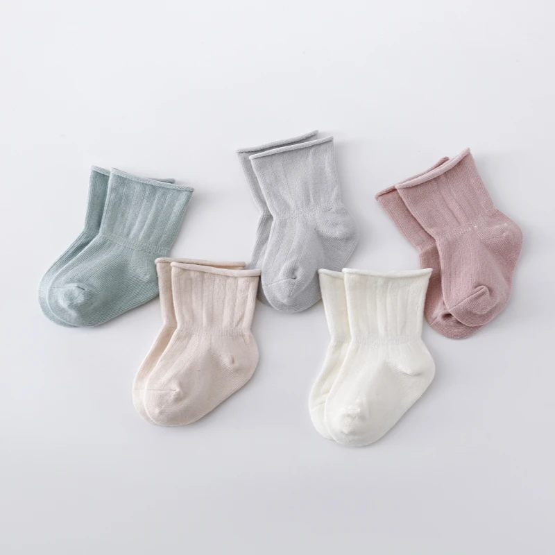 

Kids Baby Socks For Girls Boys Cotton Casual Toddler Girl Boy Socks Solid Color Infant Short Sock Spring Autumn Age For 0-5Years