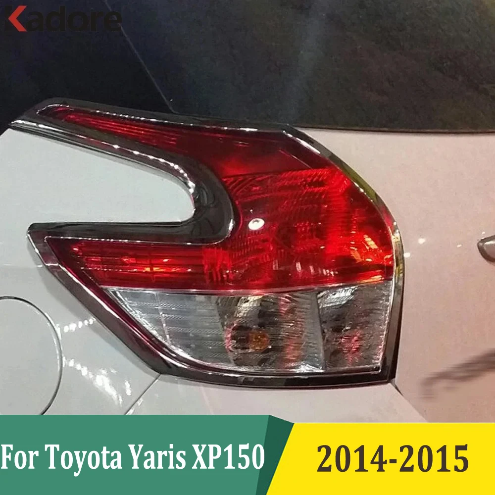 For Toyota Yaris XP150 Hatchback 2014 2015 ABS Chrome Rear Taillight Lamp Cover Trim Tail Light Frame Car Sticker Accessories