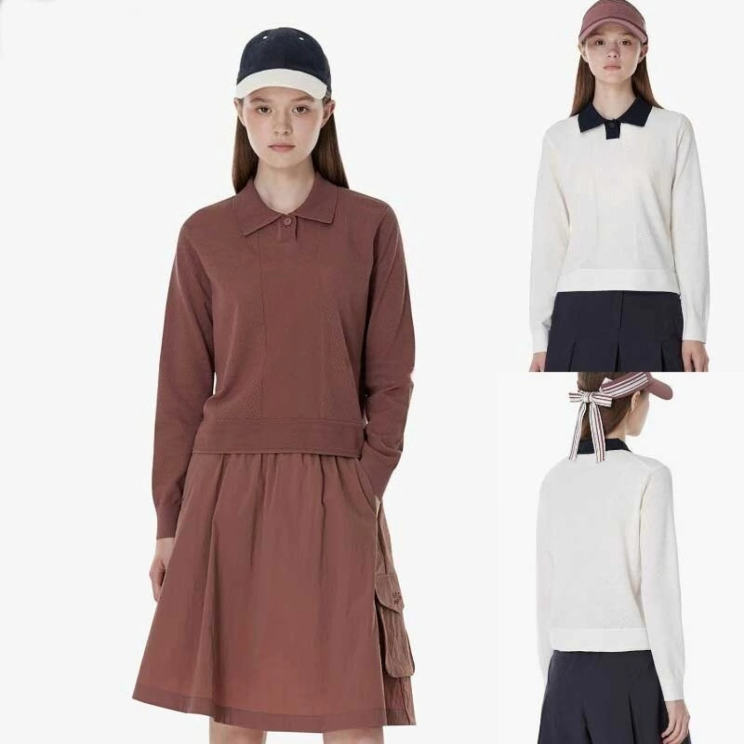 Women's Golf Knit Long Sleeve Top 2026 Fall New Korean Style Versatile Trendy Minimalist Quick-Dry Breathable Sporty Soft Daily