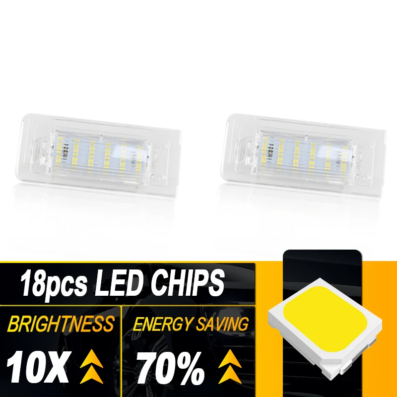 2Pcs OEM# 8N0943021A Canbus LED Number License Plate Light Lamp For Audi TT MK1 8N Roadster / Cabrio 8N9 Coupe 8N3 6000K White