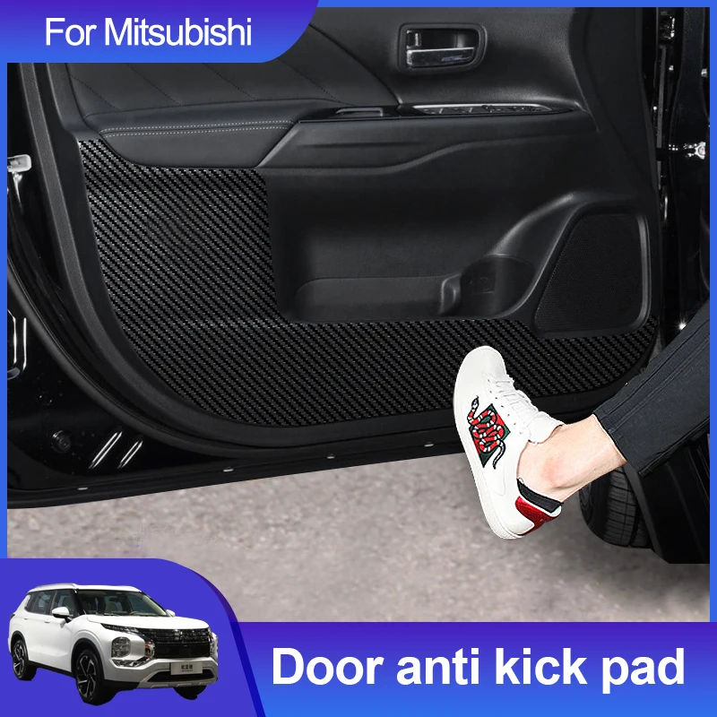 For Mitsubishi Outlander 2016-2021 Car Door Anti Kick Pad Mat Leather Interior Wear-Resistant Protective Stickers