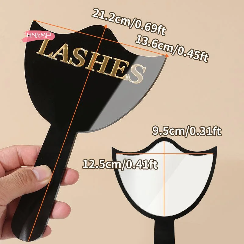 Professioneller Wimpernverlängerungsspiegel mit Griff für präzises Wimpern, Make-up, Salon, Dekor, Wimperntechniker, Foto-Requisite