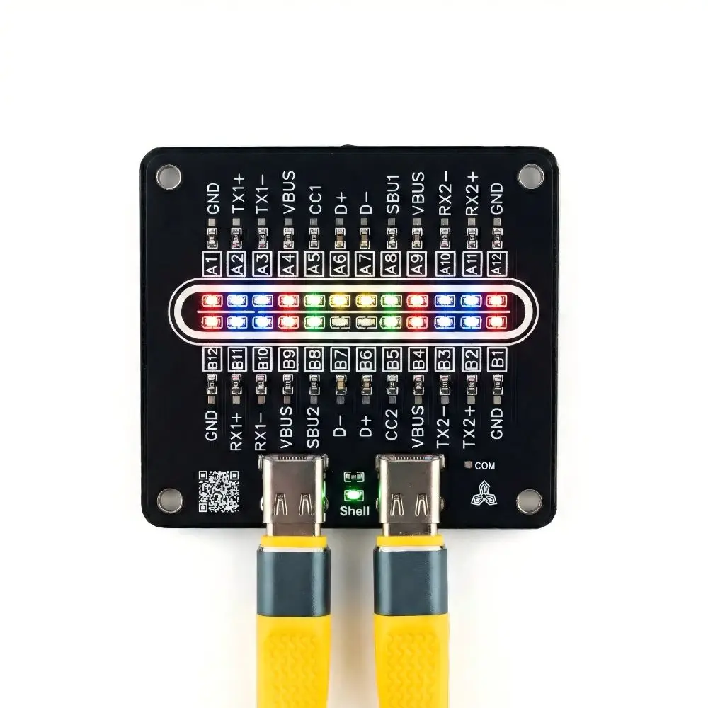 24 Pin USB Cable Tester Type C to Type C LED Indicators Type C Cable Tester Pin Detection Multifunctional Cable Detection Module
