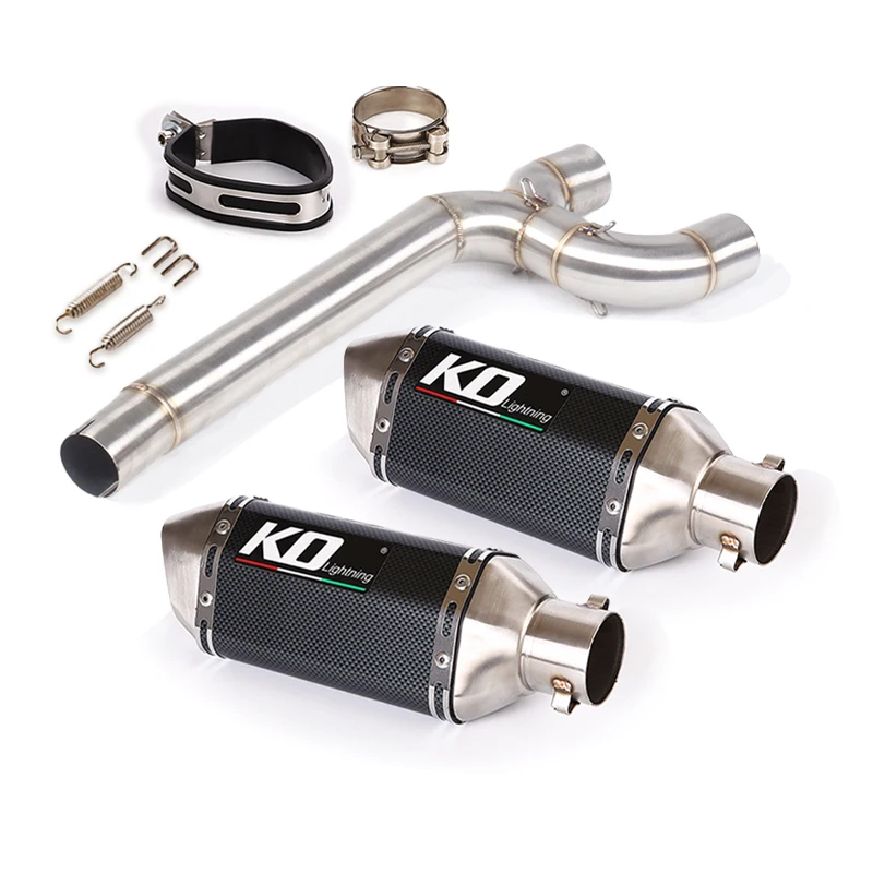Motorcycle Exhaust System Middle Connection Link Pipe Slip On Muffler Escape With DB Killer For Yamaha FZ6 FZ6N FZ6S 2004-2011