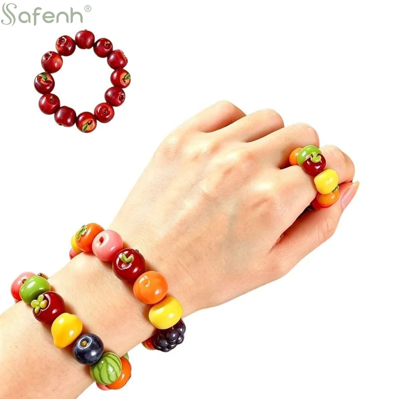 10 PCS Lifelike Miniature 3D Fruit-ShapedResin Beads For DIY Bracelet Stringing Loose Beads Pendant