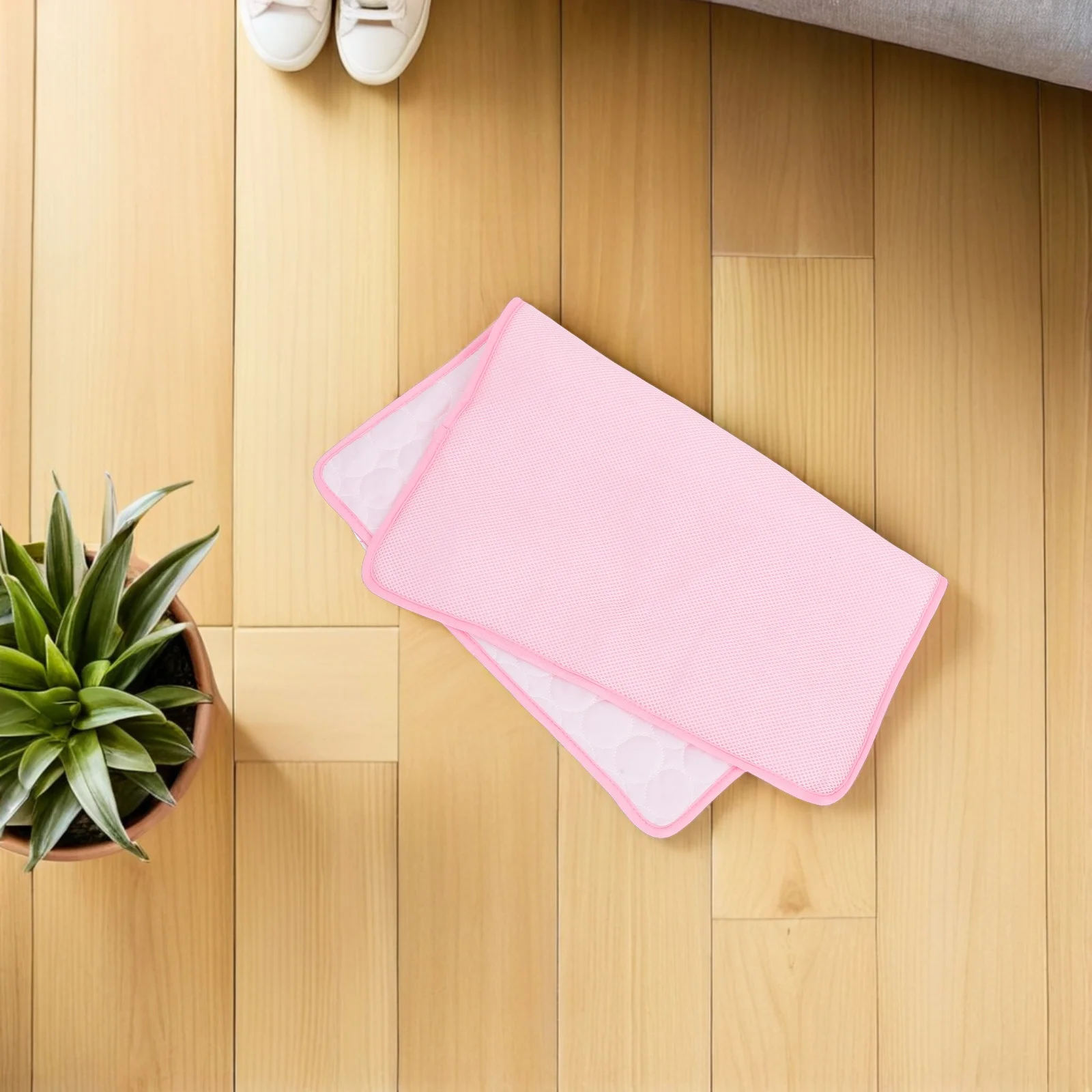 

Pet Summer Cooling Mat Pink Size L Smooth Foldable Breathable Comfort Pad for Dog Cat Bed Crate Kennel Car Pet Pad