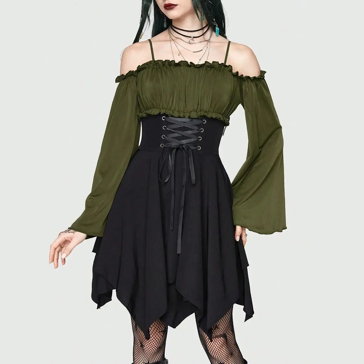 

Mia Muse женский контрастный цвет Asy Dr осень Хэллоуин этнический Sle китайский костюм юбка для женщин модный модный