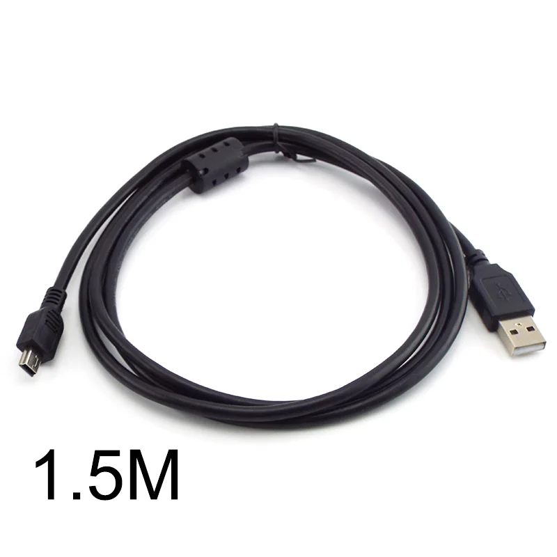 T-porto 5pin Mini cabo de Dados USB Cabo de Carregamento 0.3M 0.5M 1.5M 3 M 5M USB 2.0 Carregador Rápido Para MP3 MP4 Player Do Carro DVR Câmera