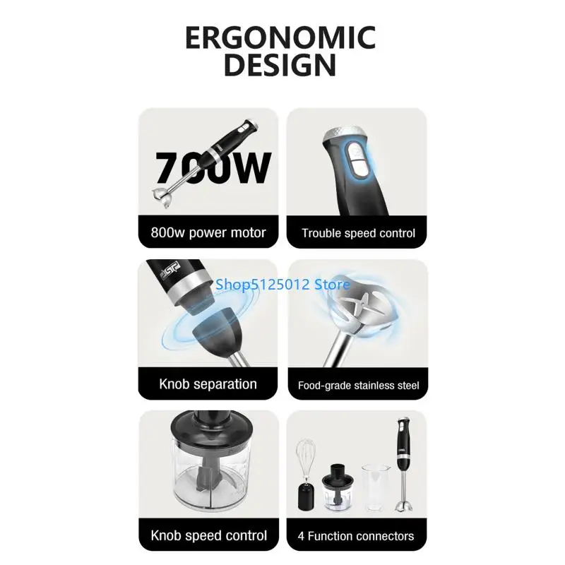G8TC High Performances Electric Hand Blenders with Ergonomic Grip Easy Cleaning Suitable for Professional and Home Cooks