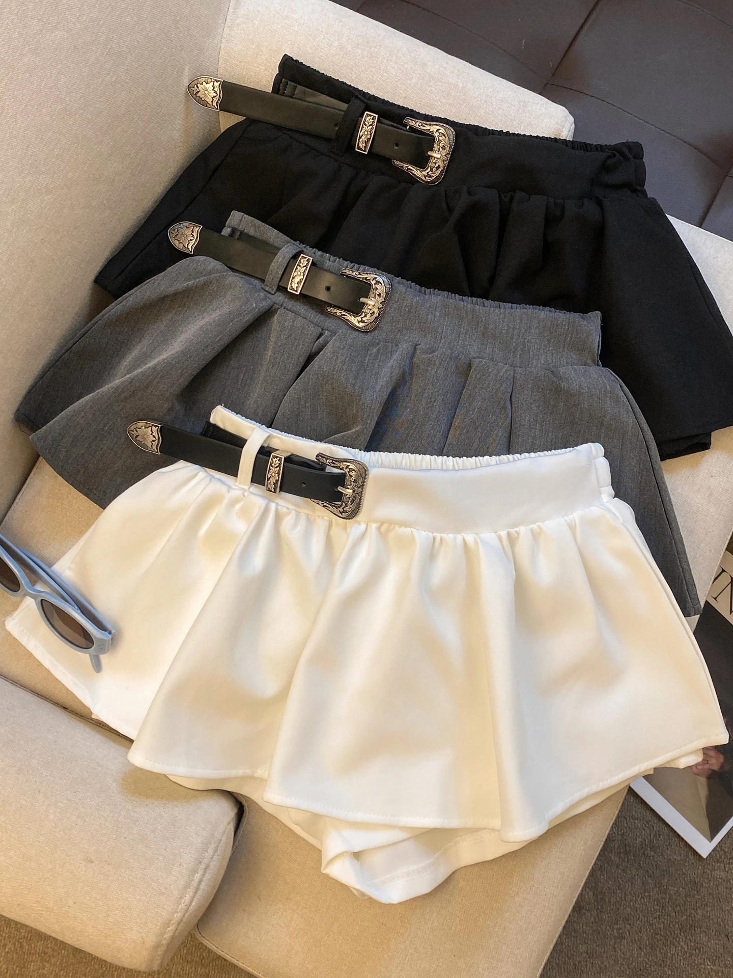 

Модная женская юбка А-силуэта с высокой талией, новый стиль ранней осени, корейский дизайн, универсальная юбка с эффектом похудения