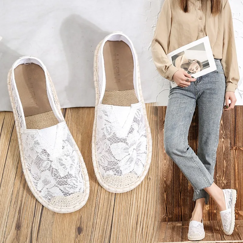 2024 Summer Breathable Women\'s Canvas Shoes Fashion Slip On Lazy Ladies Loafers Flats Shoes Women New Casual Women\'s Shoes