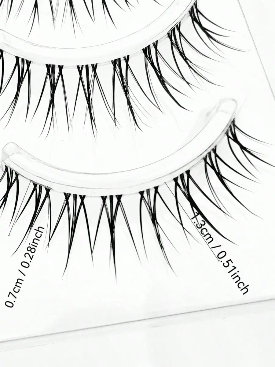 ขนตาปลอมน้ําหนักเบาพิเศษ 5 คู่, ขด C ขนาด 7-13 มม., แถบโปร่งใสดูเป็นธรรมชาติขนตาปลอมแบบใช้ซ้ําได้