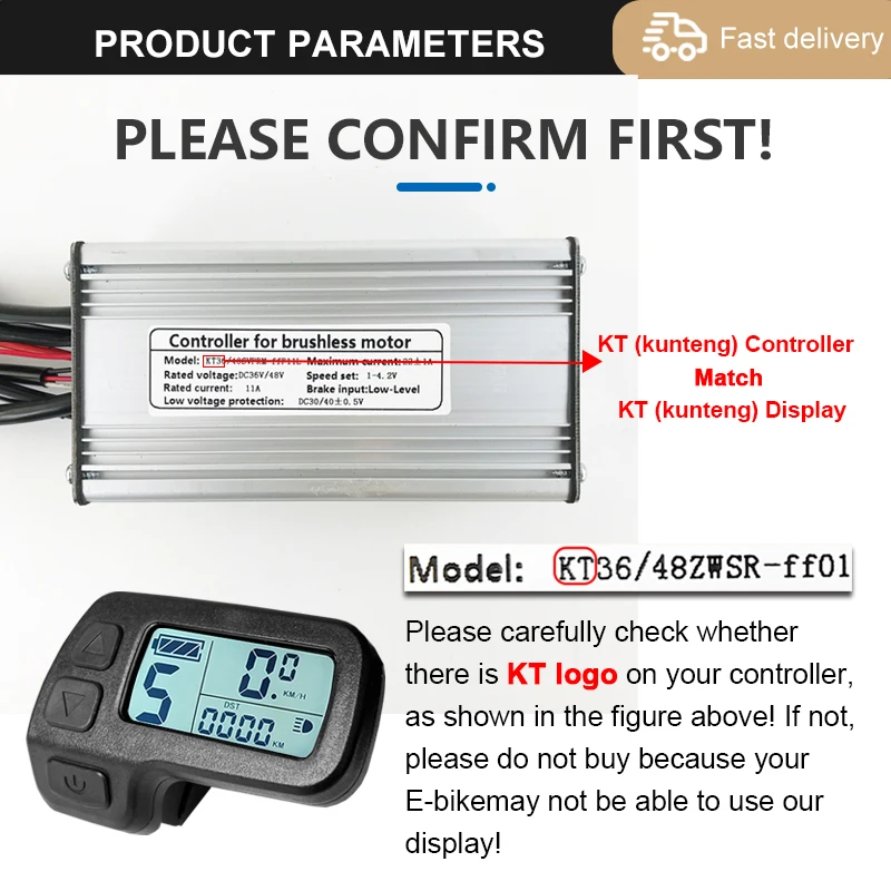 KT-pantalla para bicicleta eléctrica, Kit de accesorios para bicicleta eléctrica, LCD3, LCD4, LCD5, LCD7, LCD8H, LCD10H, LCD11, LED880, 24V36V48V,