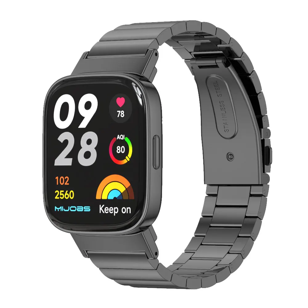 샤오미 레드미 워치 3 용 메탈 스트랩, 레드미 3 용 팔찌 워치밴드, 한국 스마트 워치 액세서리 교체용