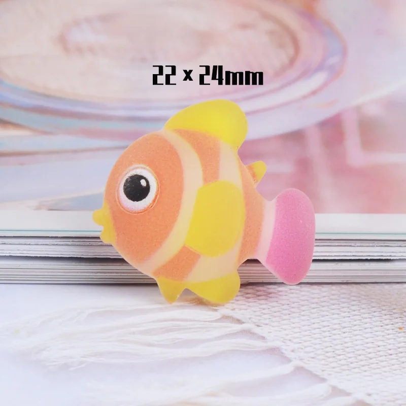 10Pcs Mini Cute Ocean Series Marine Animal Fish Flat Back Resin Cabochons Micro Landscape DIY Decor Home Figurine Crafts