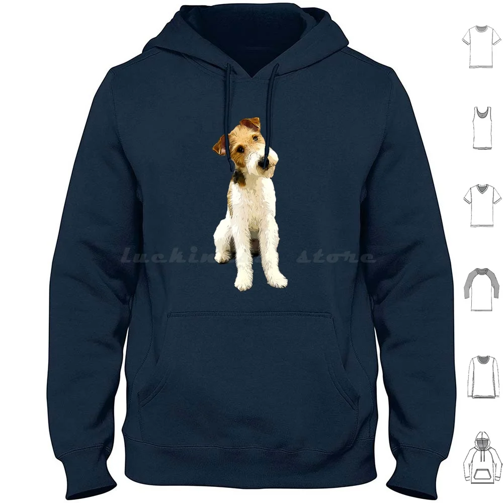 

Wire Fox Terrier Head Tilt Hoodie cotton Long Sleeve Fox Terrier Fox Terriers Wire Fox Terrier Wire Foxy Foxy Fox Terrier