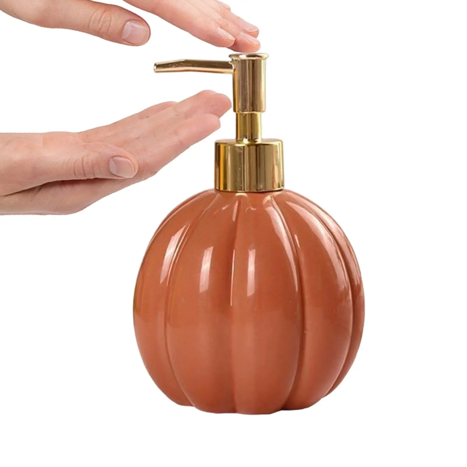 Pumpkin Ceramic Bottle Soap Dispenser Shower Gel Shampoo Bottle Hand Sanitizer Bottle Home Bathroom Supplies Leak Proof Press