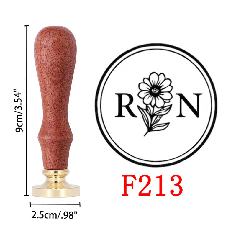Benutzerdefinierter Wachssiegelstempel und Holzgriff-Set, für Hochzeitseinladung, mehrere Designs, personalisierter Logo-Wachsstempel, Initialenwachs