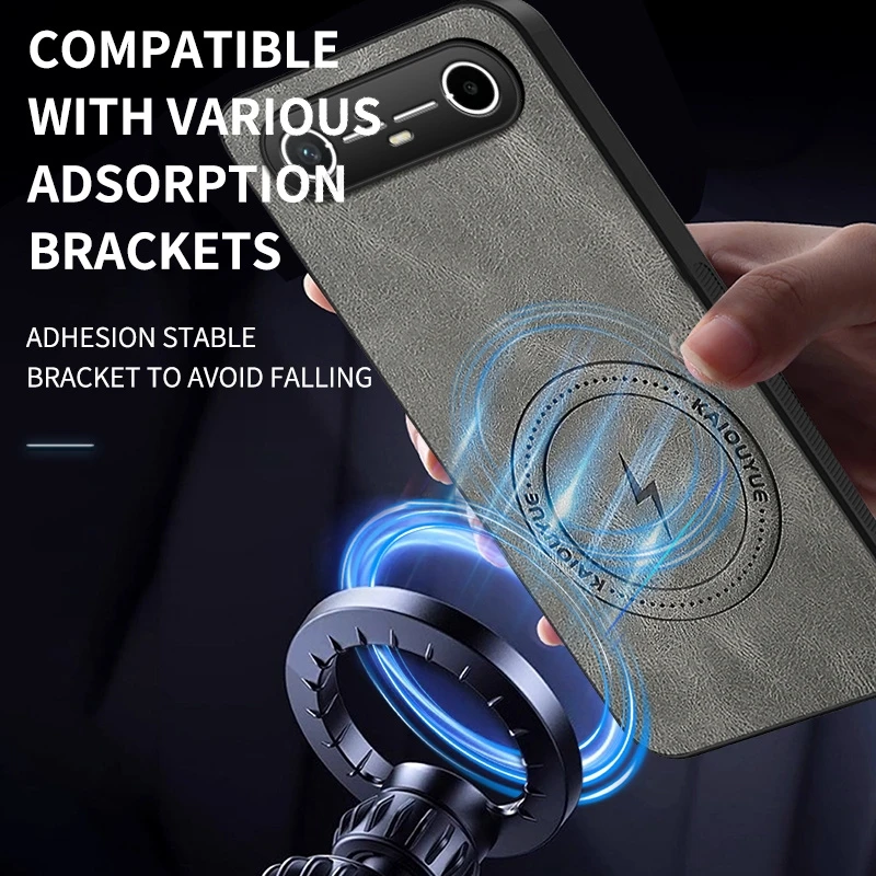حافظة شحن لاسلكية مغناطيسية Magsafe لهاتف Tecno Spark Go Slim 5G PU غطاء مقاوم للصدمات لهاتف TECNO Camon 40 30 Pro 5G #3