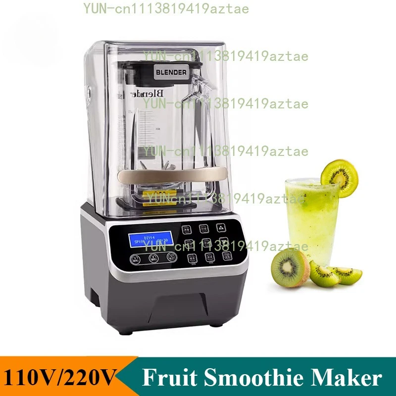 Commercial Smoothie Machine Fruit Milkshake Maker Juicer English Panel Low Noise Kitchen Ice Smoothies Blender Mixer 2200W