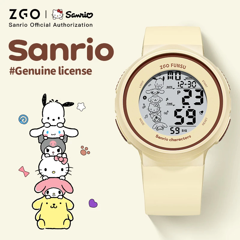 Reloj para niños ZGO Sanrio Kuromi, reloj deportivo negro para estudiantes, reloj digital electrónico luminoso, regalo 8551