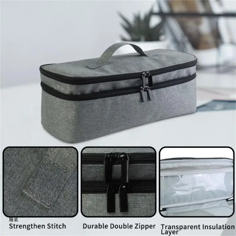 Bolsa organizadora con cremallera D0UD, Estuche transporte Universal para secador doble capa, portátil