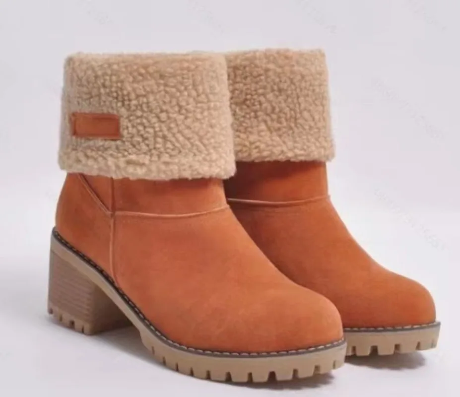 Botas de nieve gruesas y cálidas para Mujer, botines clásicos, cómodos y gruesos, invierno, novedad de 2024