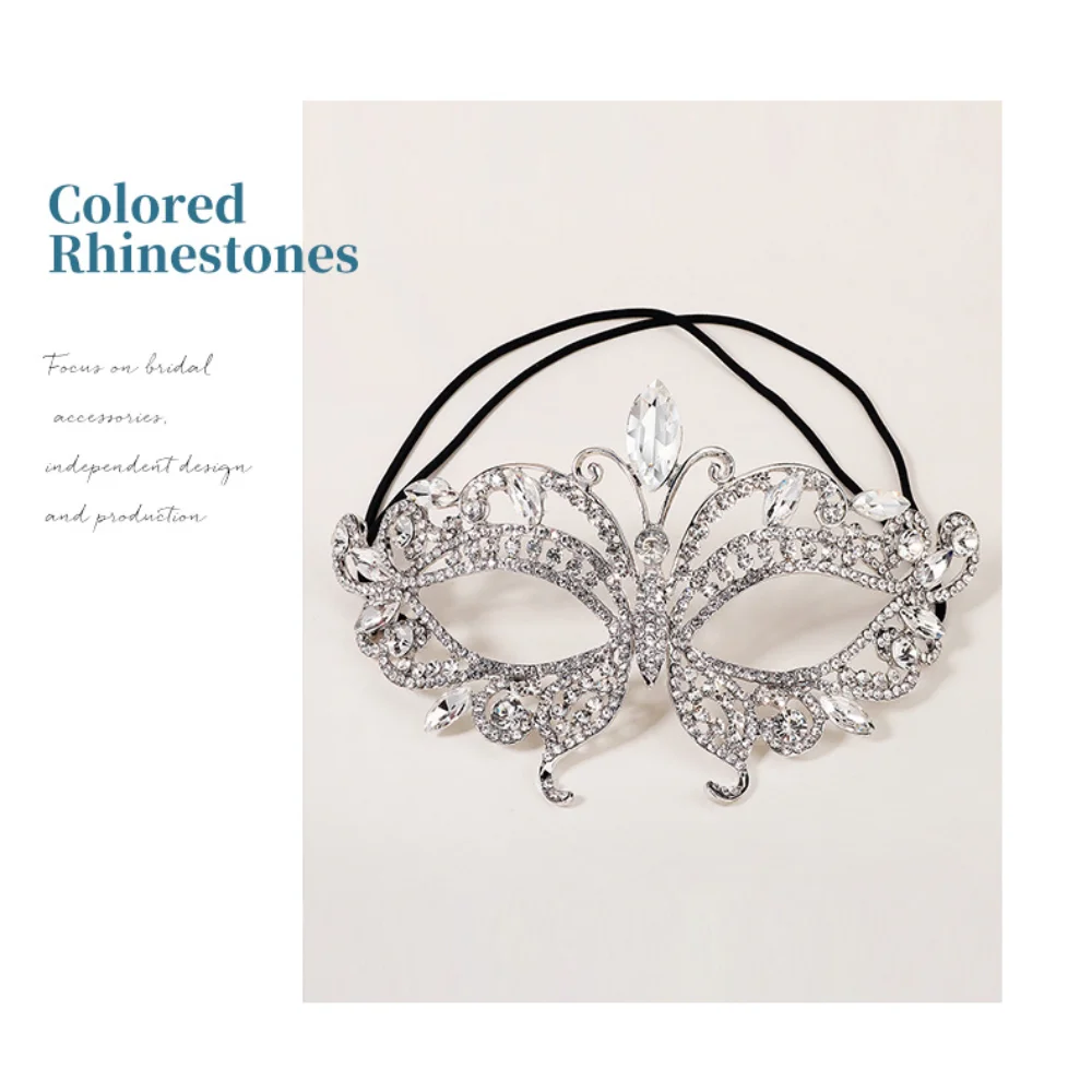 Eye Masks Colorful Dance Mask Party Props Alloy Bridal Mask For Halloween Party Bridal Shower Costume Party