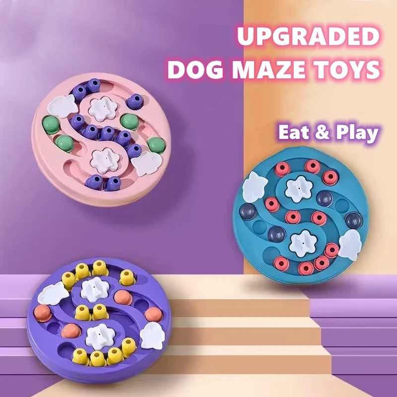 Dog Puzzle Toys Interactive Games Increse IQ Training & Enrichment Puppy Mental & Relieve Anxiety Pet Slow Feed Dispenser Bowl