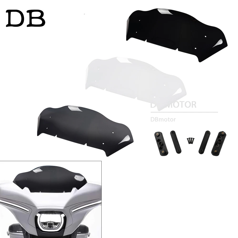 

Motorcycle 8'' Wave Windshield Windscreens Wind Deflector Fit For Harley Davidson Touring FLHX Street Glide FLHXSE CVO 2023-2024