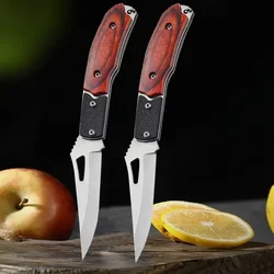 Stainless Steel Pocket Folding Knife Outdoor Fruit Knife with Non Slip Handle Portable Multifunctional Small Camping Knife