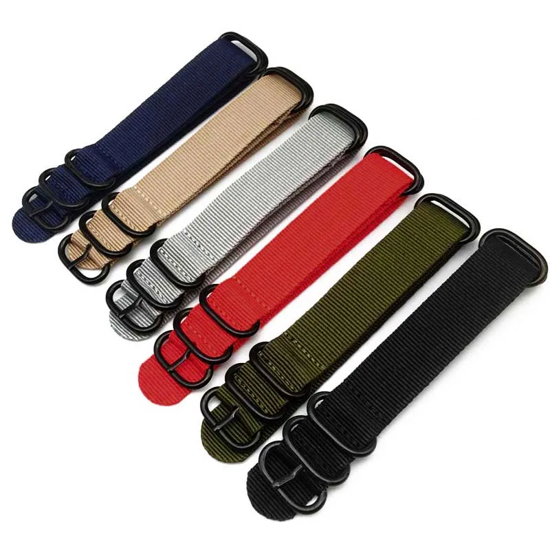 Hochleistungs-Nylon-Uhren armband Eierring-Schnallen armband 18mm 20mm 22mm 24mm Uhren armband Rings chnalle Leinwand ersetzen das Armband